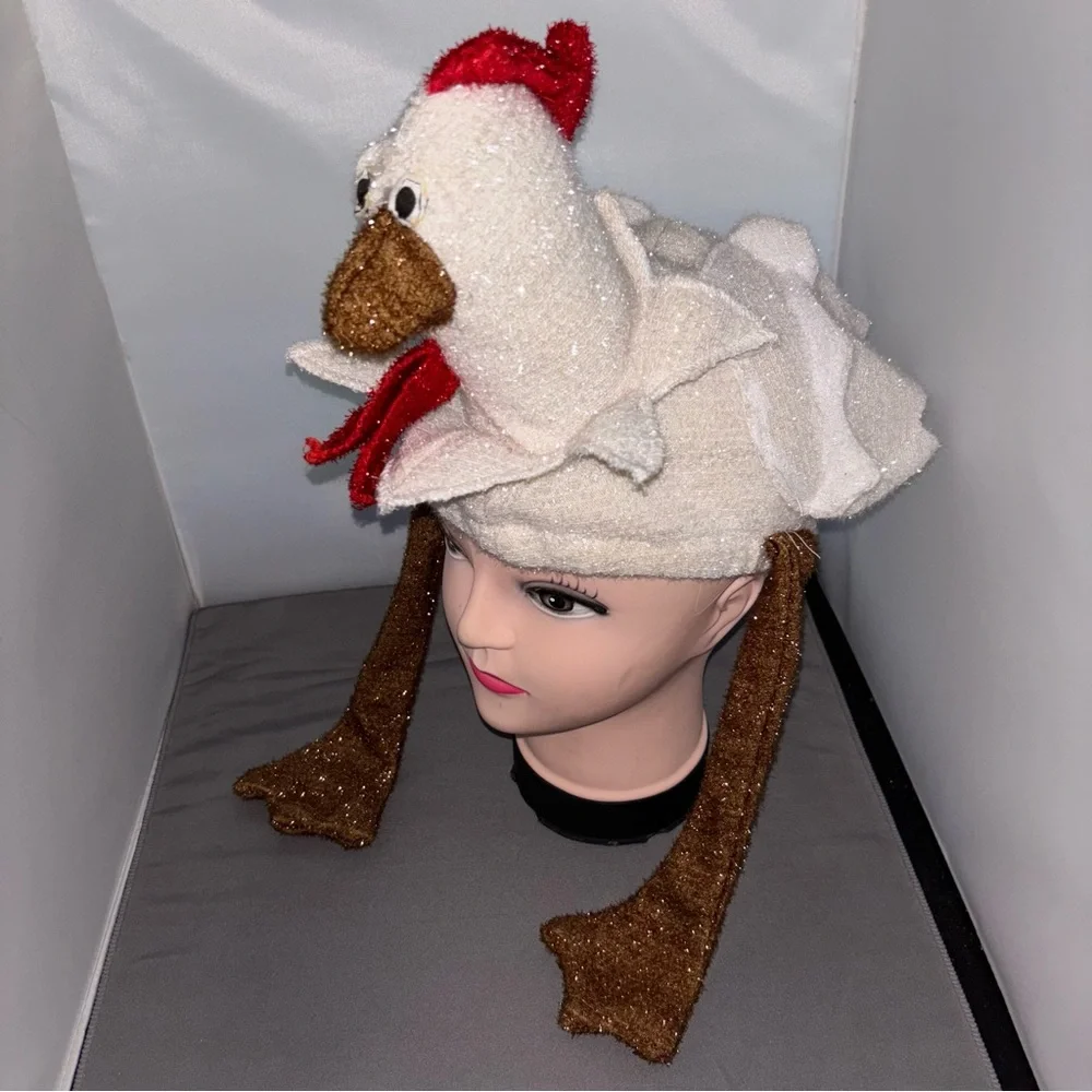 Chicken Flappy Cap Hat White